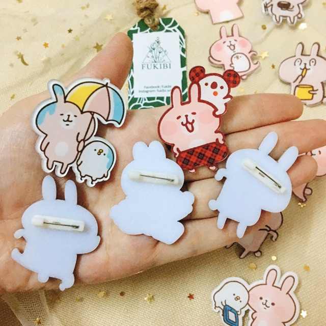 HUY HIỆU, GHIM CÀI ÁO THỎ USAGI - PISUKE - NENENEKO HÀN QUỐC ẢNH THẬT