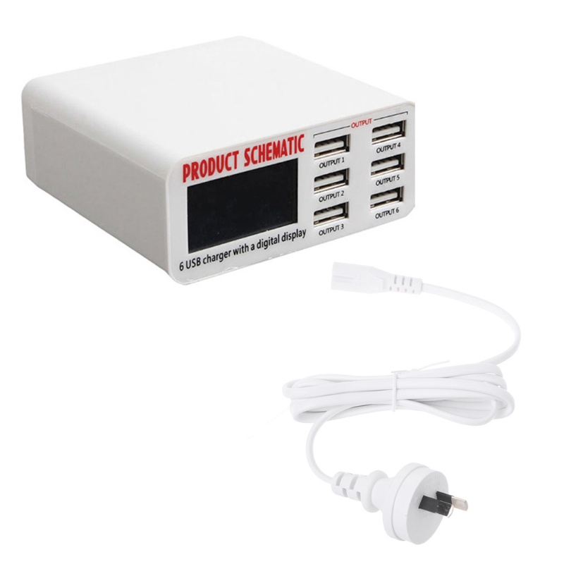 Bộ Chuyển Đổi 6 Cổng Sạc Usb Gắn Tường Siêu Mỏng Tích Hợp Nhiều Mô Đun An Ninh Quá Dòng Bảo Vệ