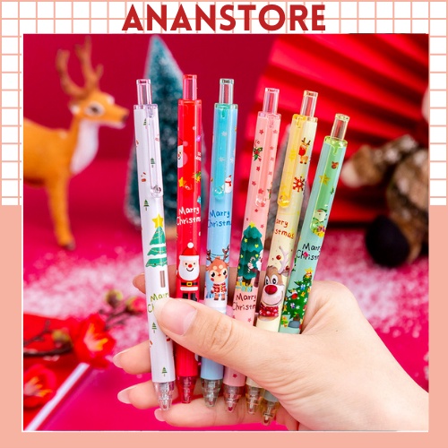 Set 6 Bút Mực Gel Nhiều Màu Phong Cách Giáng Sinh  Quà Giáng Sinh ANANStore