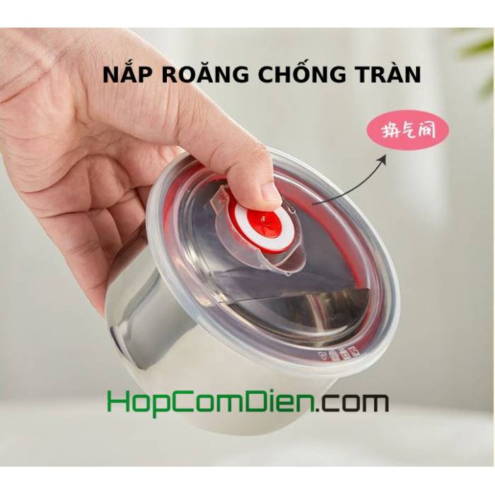 [Mã ELHADEV giảm 4% đơn 300K] Hộp cơm điện 4 ngăn inox 2 tầng đựng nhiều món