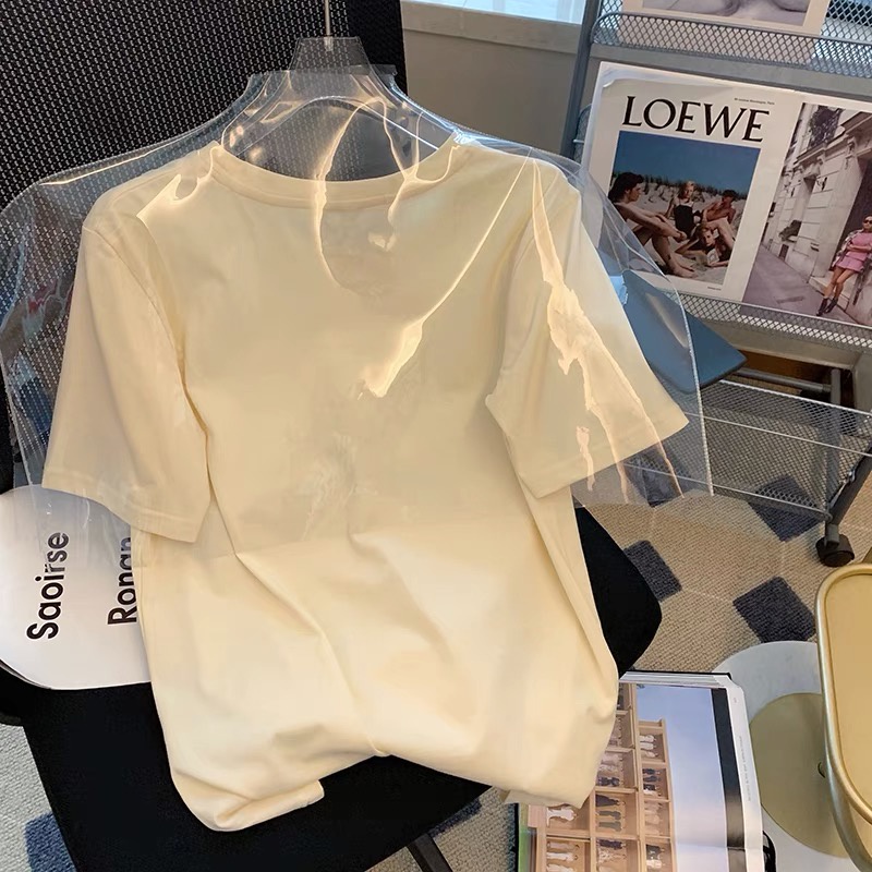 Áo Thun Dáng Rộng Họa Tiết Hoạt Hình Đơn Giản Thời Trang Mùa Hè Cho Nữ