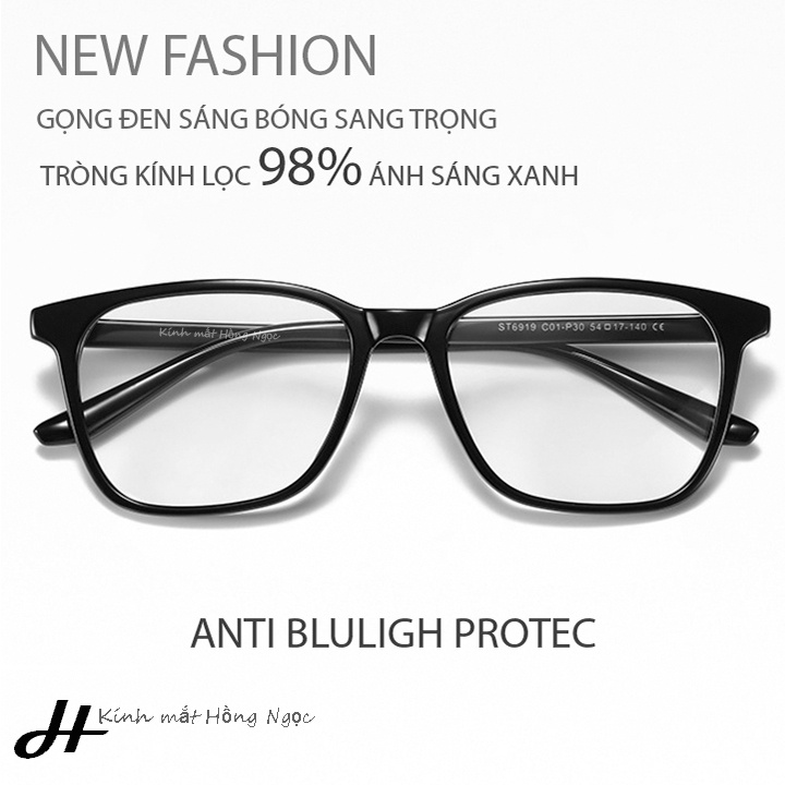 Kính lọc ánh sáng xanh điện thoại, máy tính, giảm nhức mỏi mắt khi dùng điện thoại, máy tính, tròng kính 0 độ [062]