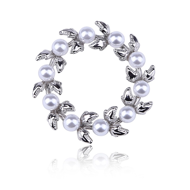 Ghim Cài Áo Hình Vòng Hoa Đính Đá Nhân Tạo Thời Trang Cho Nữ