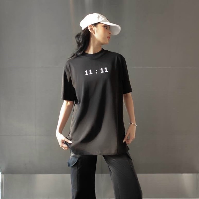 Áo phông form rộng tay lỡ màu xanh hot trend, Áo thun Unisex 11:11 cotton 100% mềm mịn hàng cao cấp TTS15 | BigBuy360 - bigbuy360.vn