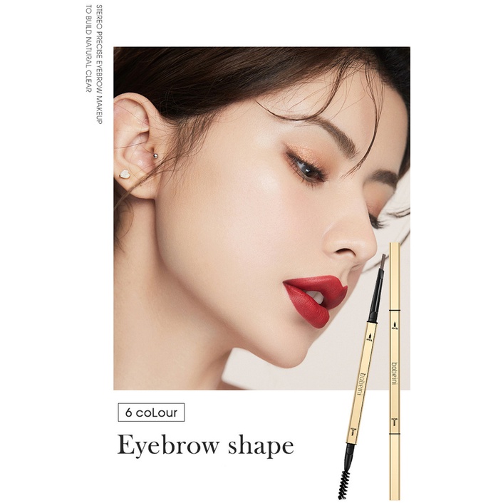 Bút Kẻ Lông Mày Hai Đầu Chống Thấm Nước Lâu Trôi Tự Nhiên Với 6 Màu Lựa Chọn