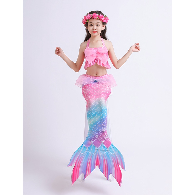 Trong kho Bộ đồ bơi nàng tiên cá mới Bộ đồ bơi đuôi nàng tiên cá Bộ quần áo bơi bé gái có thể đi kèm với bộ đồ bơi suối nước nóng có màng cho trẻ em