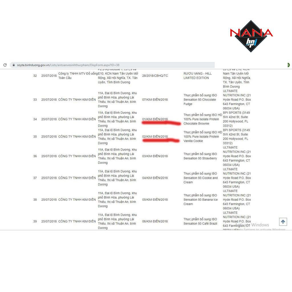 ISO HD 100% PURE ISOLATE PROTEIN - SỮA WHEY HỖ TRỢ TĂNG CƠ BẮP BPI