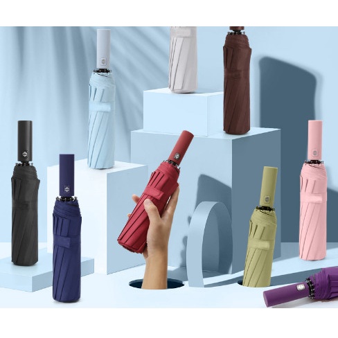 Dù che mưa đi nắng 12 nan 8 nan mở tự động gấp nhỏ gọn cầm tay 2 chiều cỡ lớn to 88321