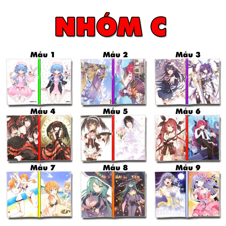 Sổ tay Anime Date A Live khổ A5 bìa in hình hoạt hình xinh xắn giấy dày có kẻ sọc 120 trang chuyên dành cho Otaku