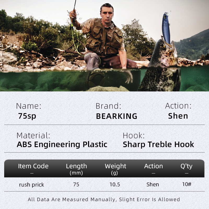 Mồi Giả Câu Cá 75mm 10.5g Chất Lượng Cao