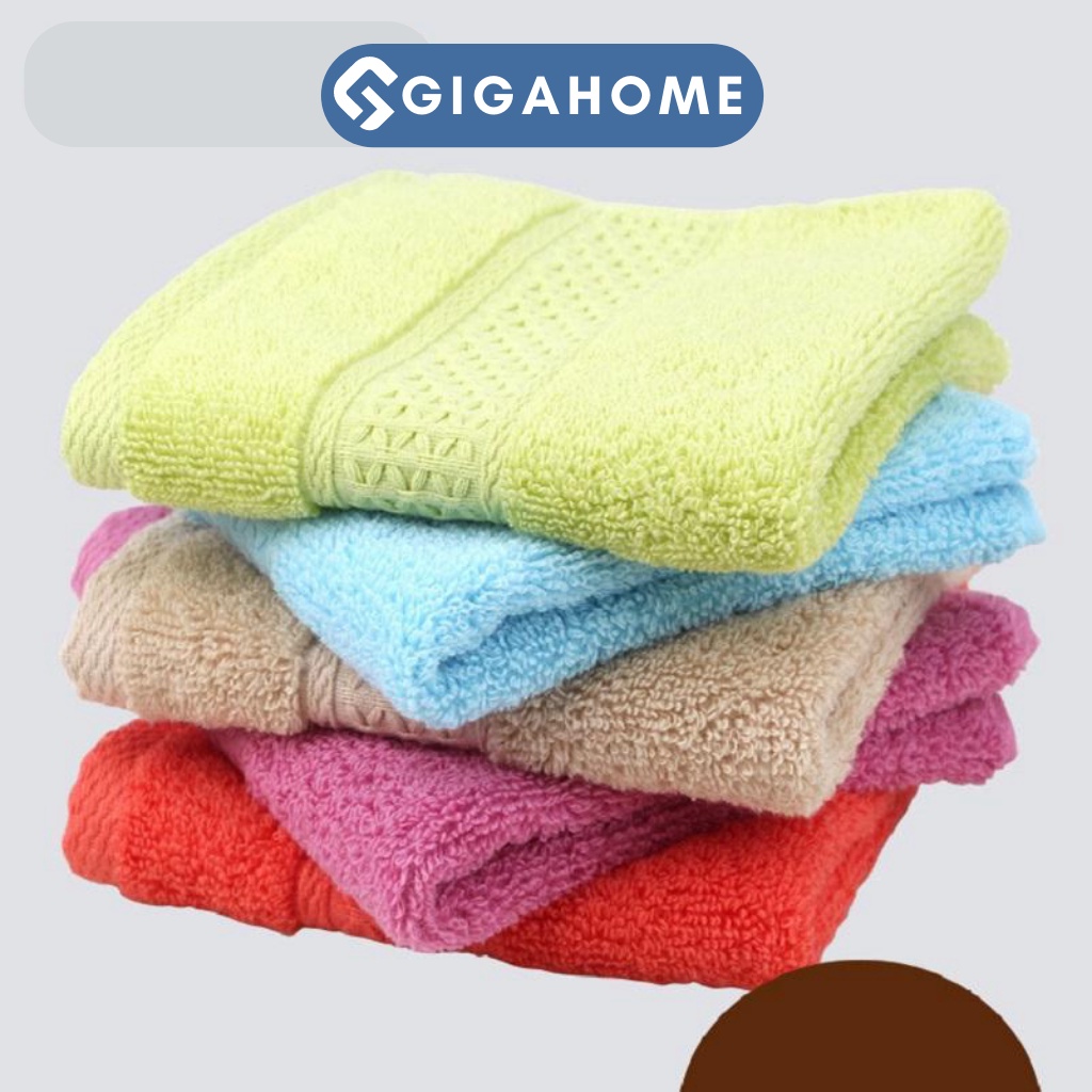 Khăn Mặt Dệt Bông 34x34cm Kháng Khuẩn, Thấm Hút Tốt GIGAHOME 8262