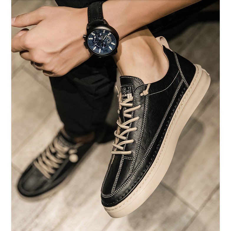 Giày Thể Thao Nam 💖FREESHIP💖 Giày Da Buộc Dây- Phong Cách Trẻ Trung Năng Động | BigBuy360 - bigbuy360.vn