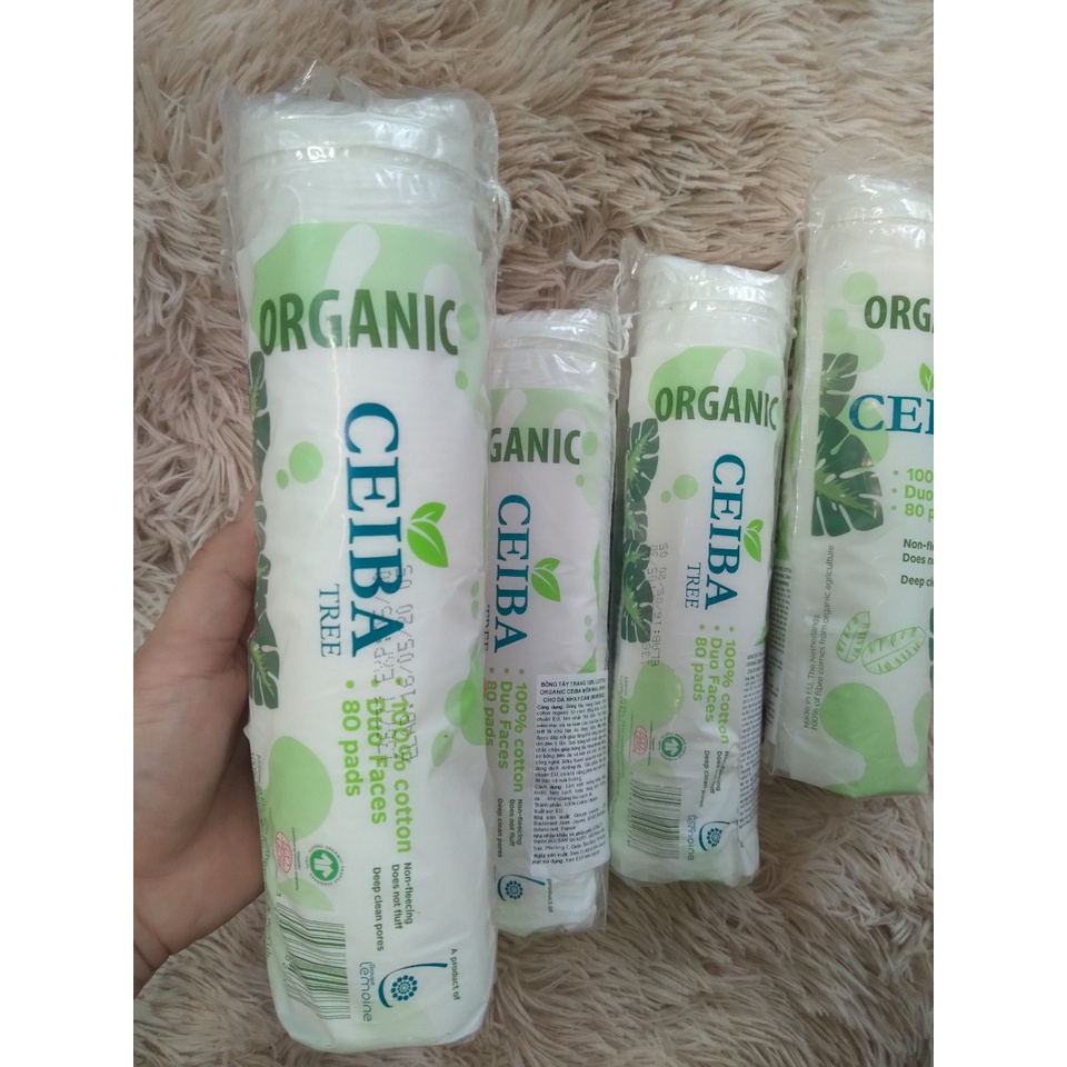 Bông tẩy trang Ceiba 80 miếng 100% COTTON SIÊU TIẾT KIỆM DUNG DỊCH