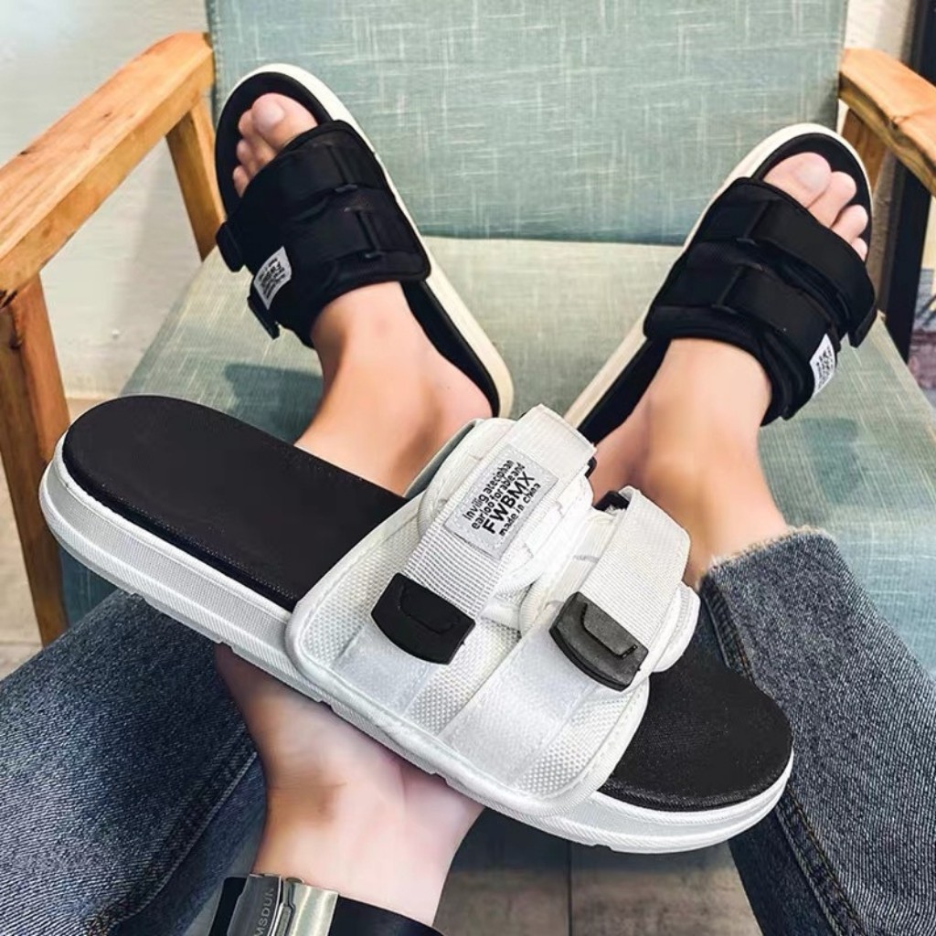 Dép quai ngang nam nữ Fashion quai dán đế chống trơn trượt cao cấp đi biển mùa hè 2021 - Xoài Store