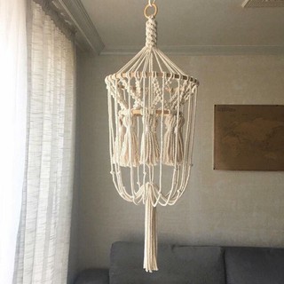 Macrame Lá - Đèn chùm macrame trang trí - Macrame Lá