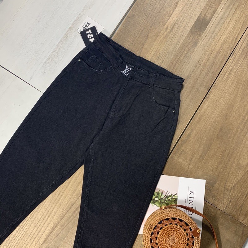 quần baggy bigsize nữ , quần jean 9 tấc đen bigsize co giãn 4 chiều