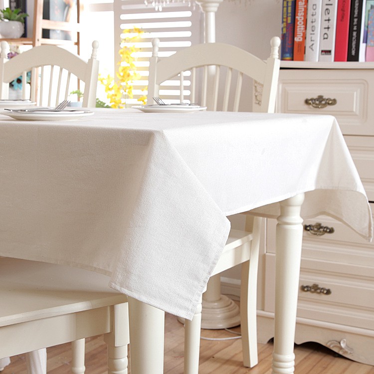 Khăn trải bàn vải bố màu trắng be trơn KB007 Pink Xinh Decor trang trí nhà cửa bàn ăn table cloth home decor