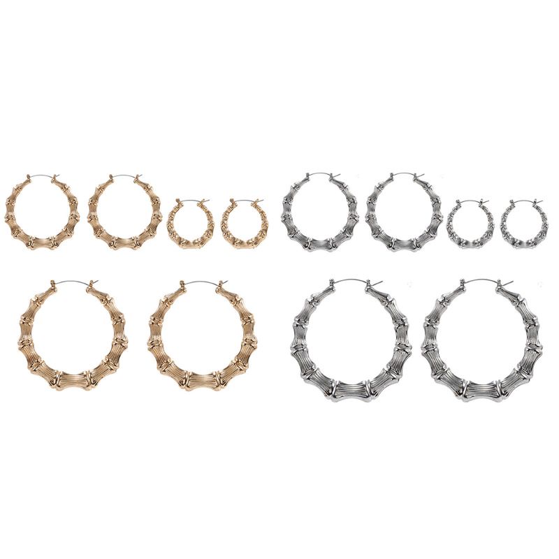 Khuyên Tai Tròn Lớn Bằng Tre Màu Vàng Kim / Bạc Quyến Rũ Cho Nữ