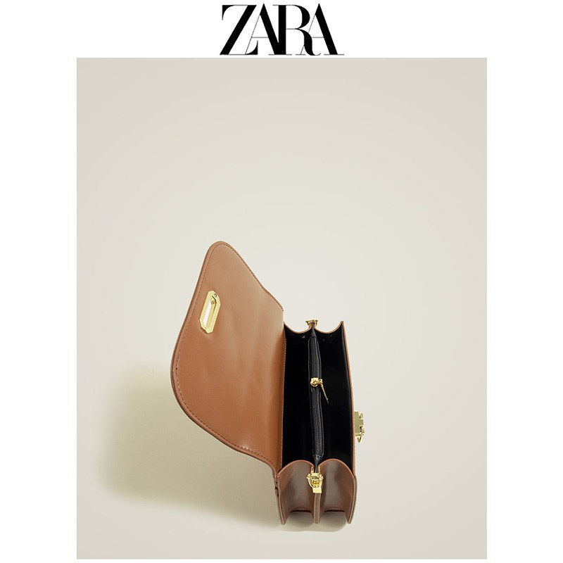 ❦❁▨[AUTH]✑♀◇ZARA phổ biến túi nữ 2021 kết cấu mới hợp thời trang cao cấp niche retro đậu hũ chuỗi vuông nhỏ