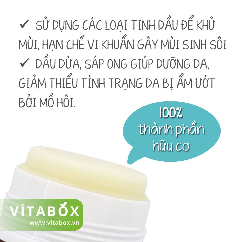 Vermont Soap - Lăn Khử Mùi Hữu Cơ Giúp Giảm Tiết Mồ Hôi và Hôi Nách, ngừa thâm nách - USDA Organic Deodorant - 92g