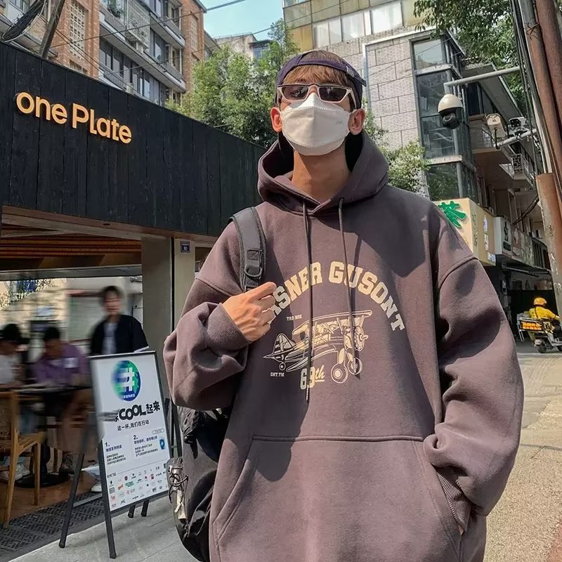 Áo Khoác Thể Thao Cotton Dày Dáng Rộng In Chữ Màu Xanh Lá Đậm Phong Cách Mỹ Vintage Thời Trang Cho Nam Cỡ M-5XL