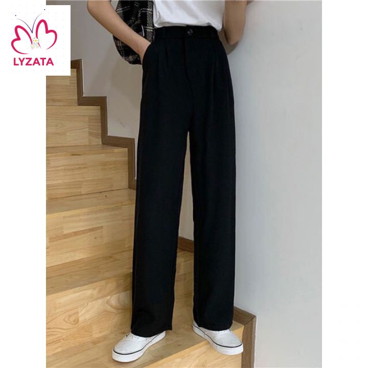 Quần Culottes Nữ bigsize Cạp Cao Vải Đũi hàn, Quần Suông Nữ Ống Rộng Dáng Dài 2 Màu LYZATA C006