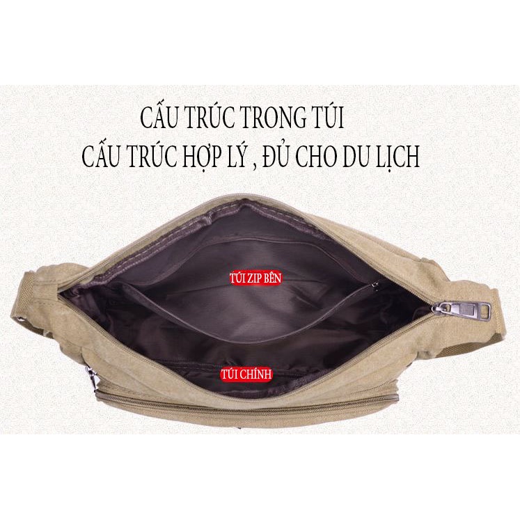 Túi đeo chéo nam thời trang vải canvas túi chéo nữ unisex phong cách cá tính hàn quốc Tuxa store