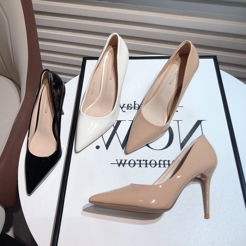 Big Size 36-43 Giày Cao Gót Nữ Mũi Nhọn 7-10 Phân Thời Trang HIỆN ĐẠI - giày cao gót Đen