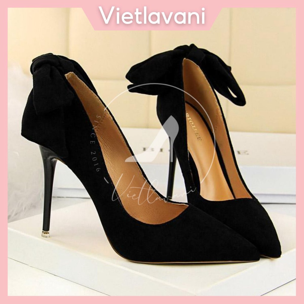 Giày Cao Gót Buộc Nơ Quý Phái Mã XKC35