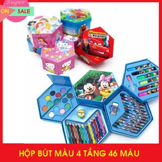 HỘP MÀU 4 TẦNG 💥 SALE 50%💥 46 MÓN CHO BÉ YÊU THOẢ SỨC SÁNG TẠO