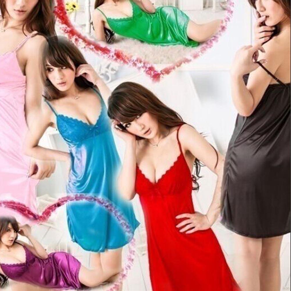 Đầm ngủ 2 dây vải bóng phối ren quyến rũ | BigBuy360 - bigbuy360.vn