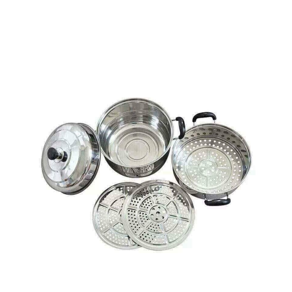 Nồi hấp 3 tầng inox tiện lợi