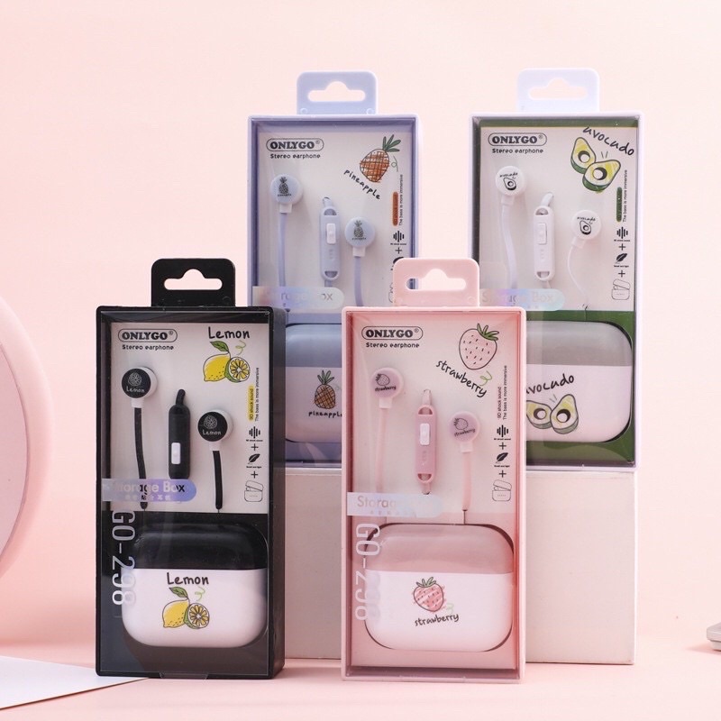 Tai Nghe KUTE Jack 3.5mm Và Hộp Đựng Hàn Quốc Cực Cute - Có Micro Đàm Thoại - Âm Thanh Hay