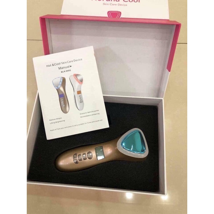 Máy điện di nóng lạnh D002, có ánh sáng sinh học và rung massage