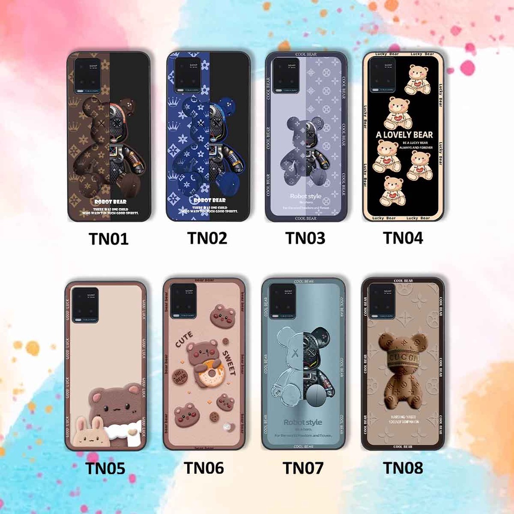 Ốp Vivo Y21 / Y21s / Y33s / T1x bear brick, gấu đáng yêu, dễ thương