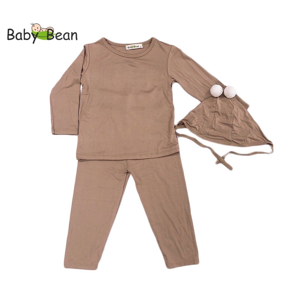 Bộ Đồ Thun Lạnh Tay Dài Bé Sơ Sinh BabyBean kèm NÓN (MÀU NGẪU NHIÊN) (7kg-13kg)