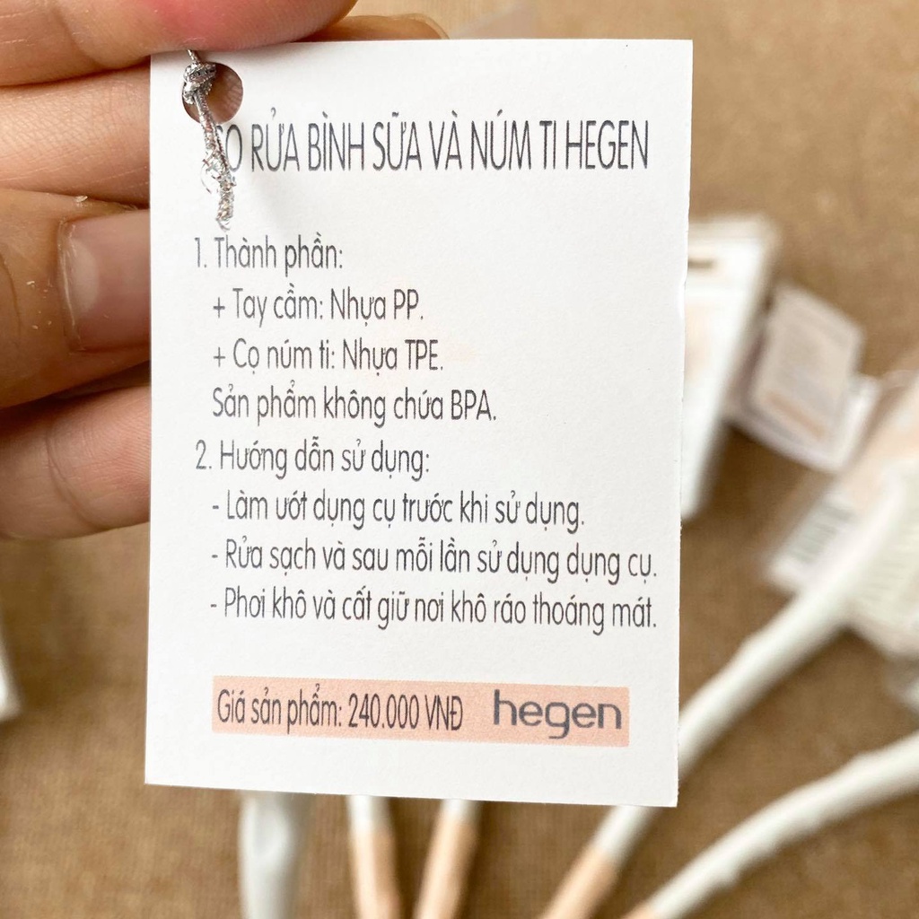 (Hàng chính hãng) Cọ rửa bình sữa, núm ti cao cấp HEGEN ''Cọ rửa bình sữa cho bé''