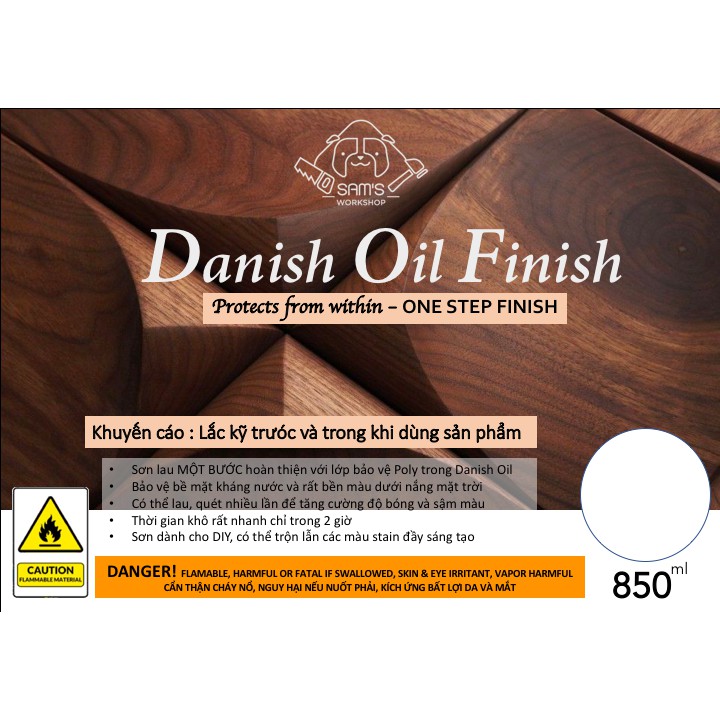 Danish Oil Finish - Sơn Lau Danish Oil (Bảng màu 1)