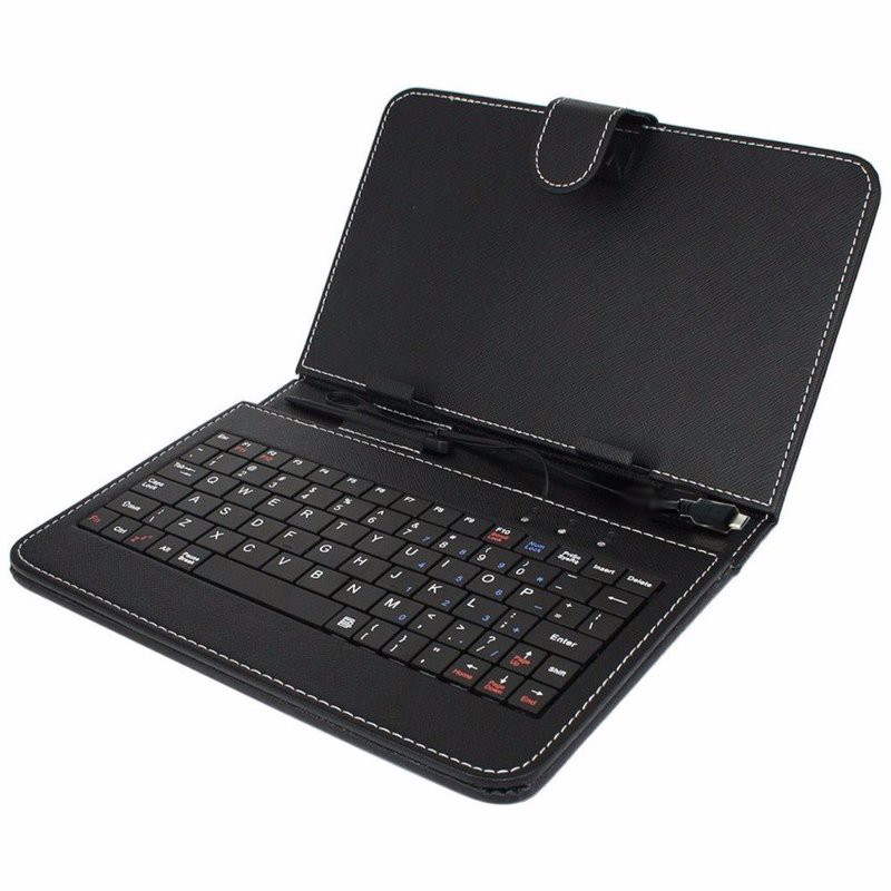 Bao da có bàn phím máy tính bảng 10 inch + cáp otg (đen)