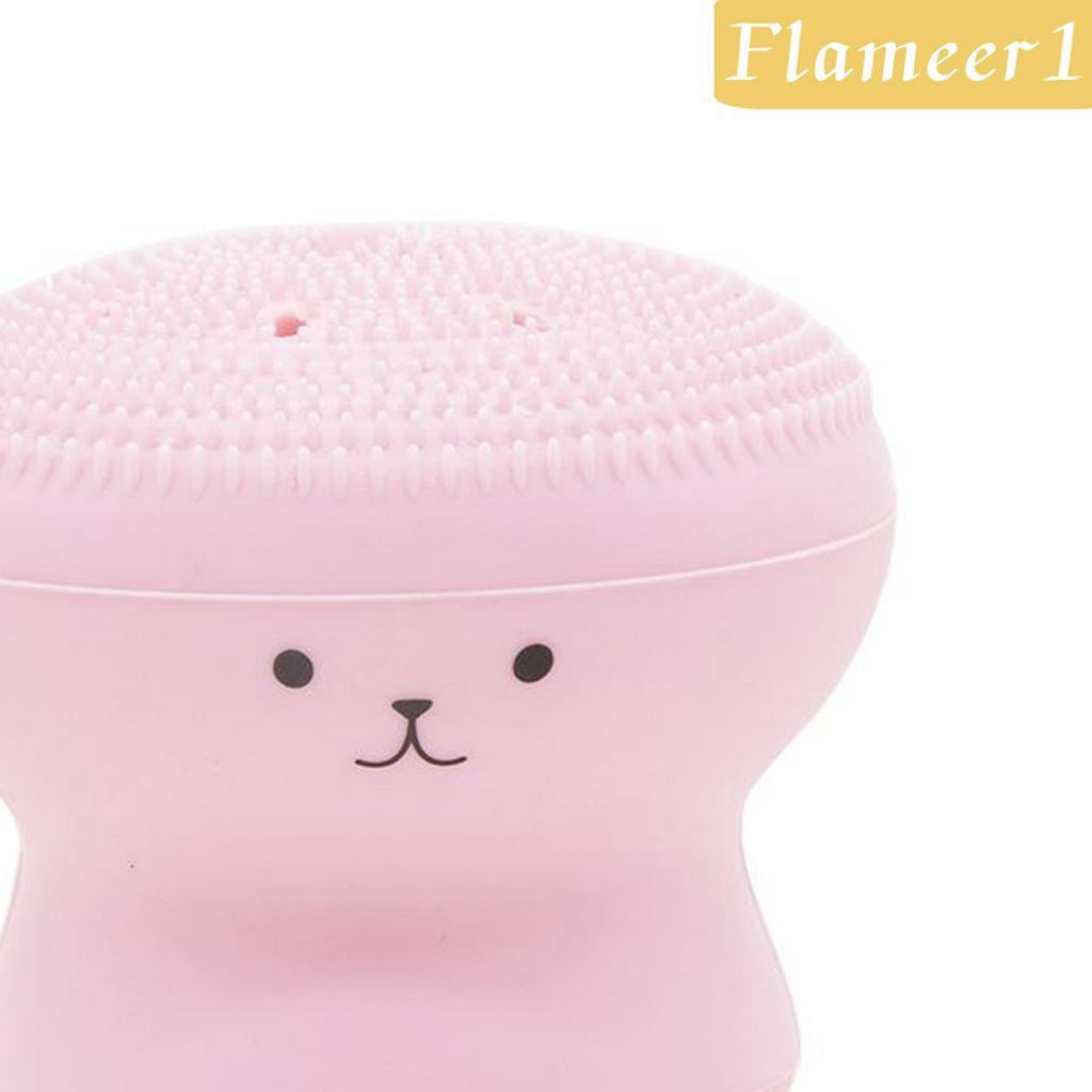 1 Cọ Rửa Mặt Silicone Hình Bạch Tuộc Dễ Thương Giúp Mát Xa Loại Bỏ Tế Bào Chết Và Làm Sạch Sâu