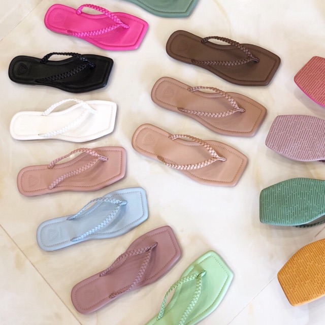 Dép kẹp bính phồng lót đệm ( hàng đẹp) (đặt lên 1 size )