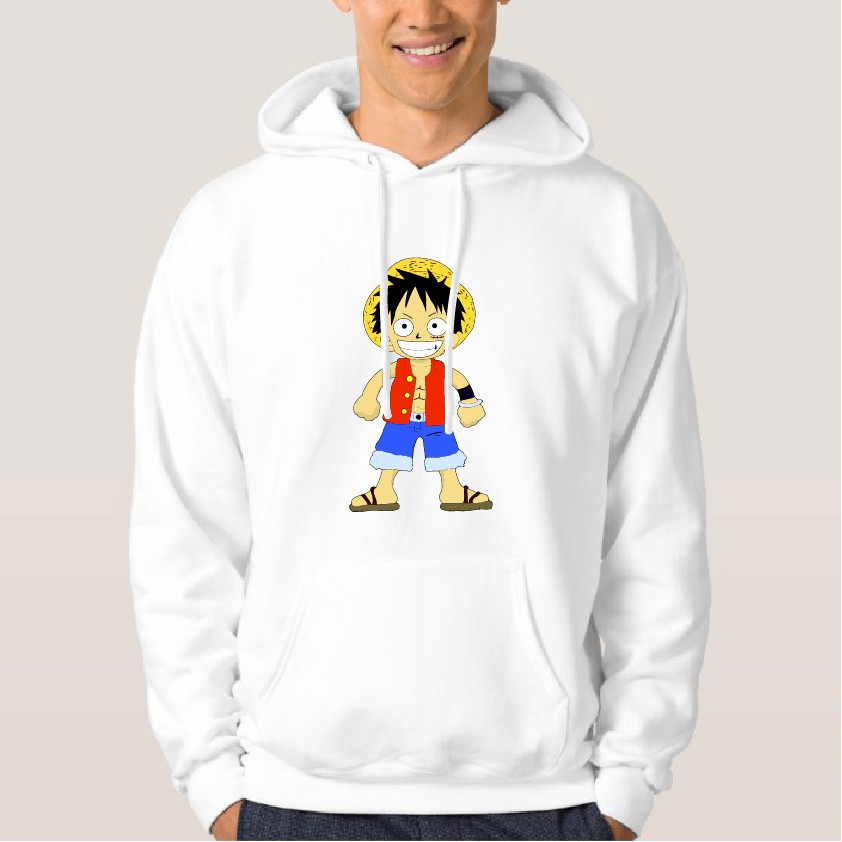 Áo nỉ hoodie thu đông hoạt hình one piece luffy form suông rộng unisex có mũ, chất nỉ bông | BigBuy360 - bigbuy360.vn