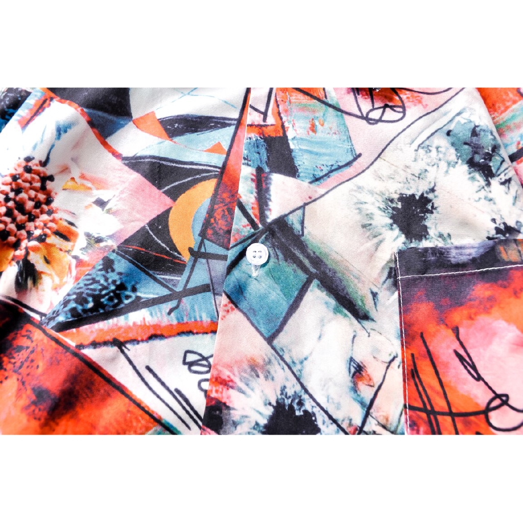 Áo sơ mi ngắn tay dáng rộng in hình Graffiti kiểu dáng cá tính thời trang cho nam | BigBuy360 - bigbuy360.vn