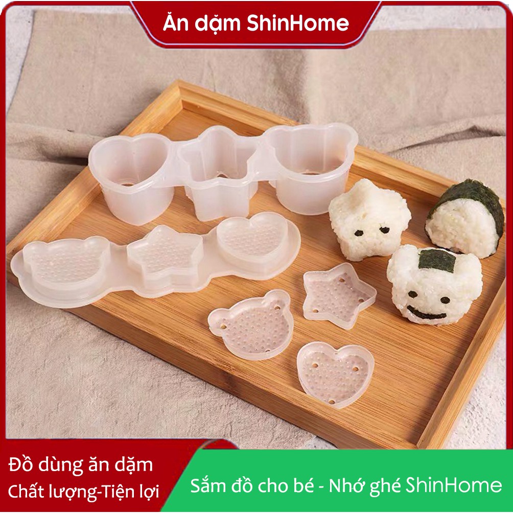 [Mã MKBC166 giảm 100K đơn 1tr3] Combo 3 khuôn cơm bento Inomata - hàng Nhật