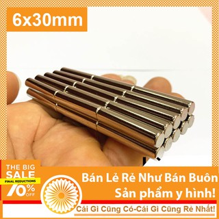 3 chiếc nam châm đất hiếm 6x30mm từ tính mạnh