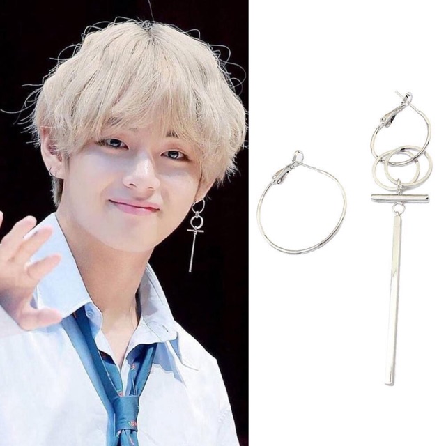 (Tặng ảnh BTS)Khuyên tai BTS V DNA cá tính độc đáo