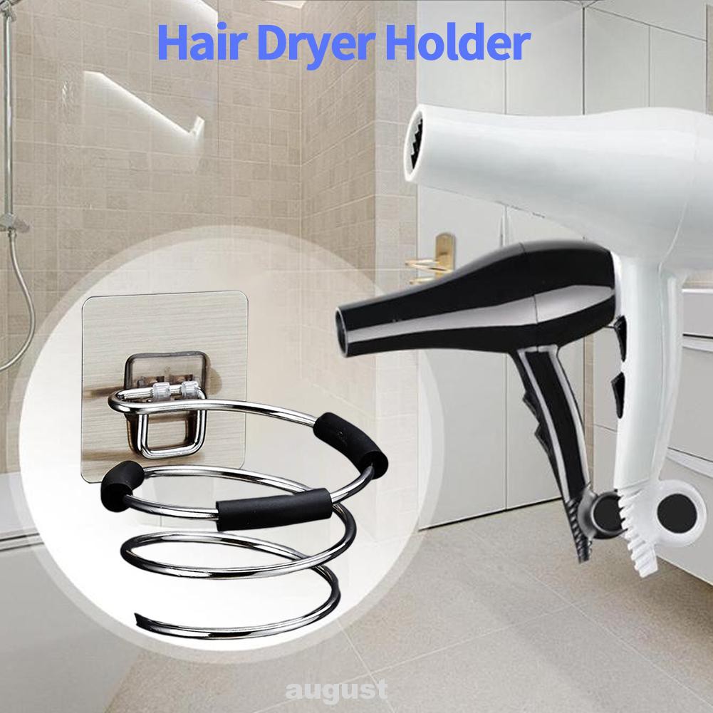 Home Waterproof Easy Install Strong Bearing Space Saving Bathroom Stainless Steel Hair Dryer Holder