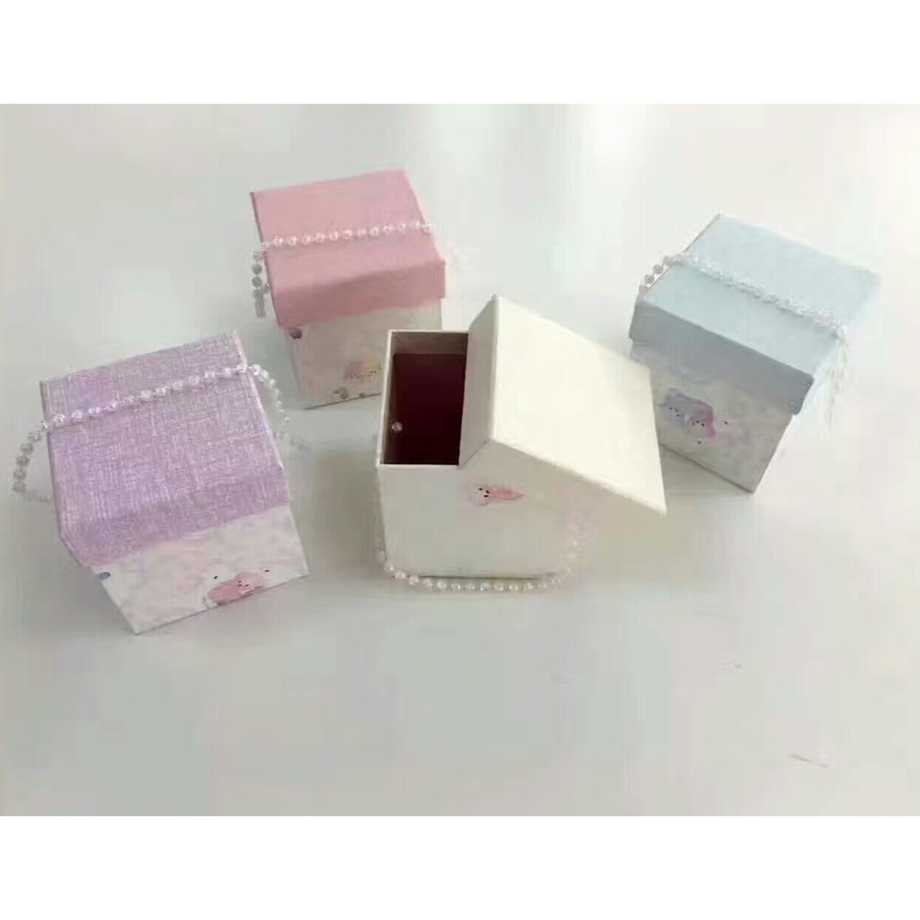 Hộp quà giấy gấp có nắp  HT26 cute dễ thương