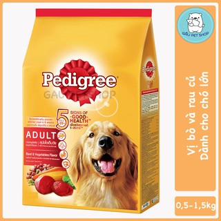 Thức ăn hạt chó lớn Pedigree vị bò rau củ gói 1.5kg - gau.petshop