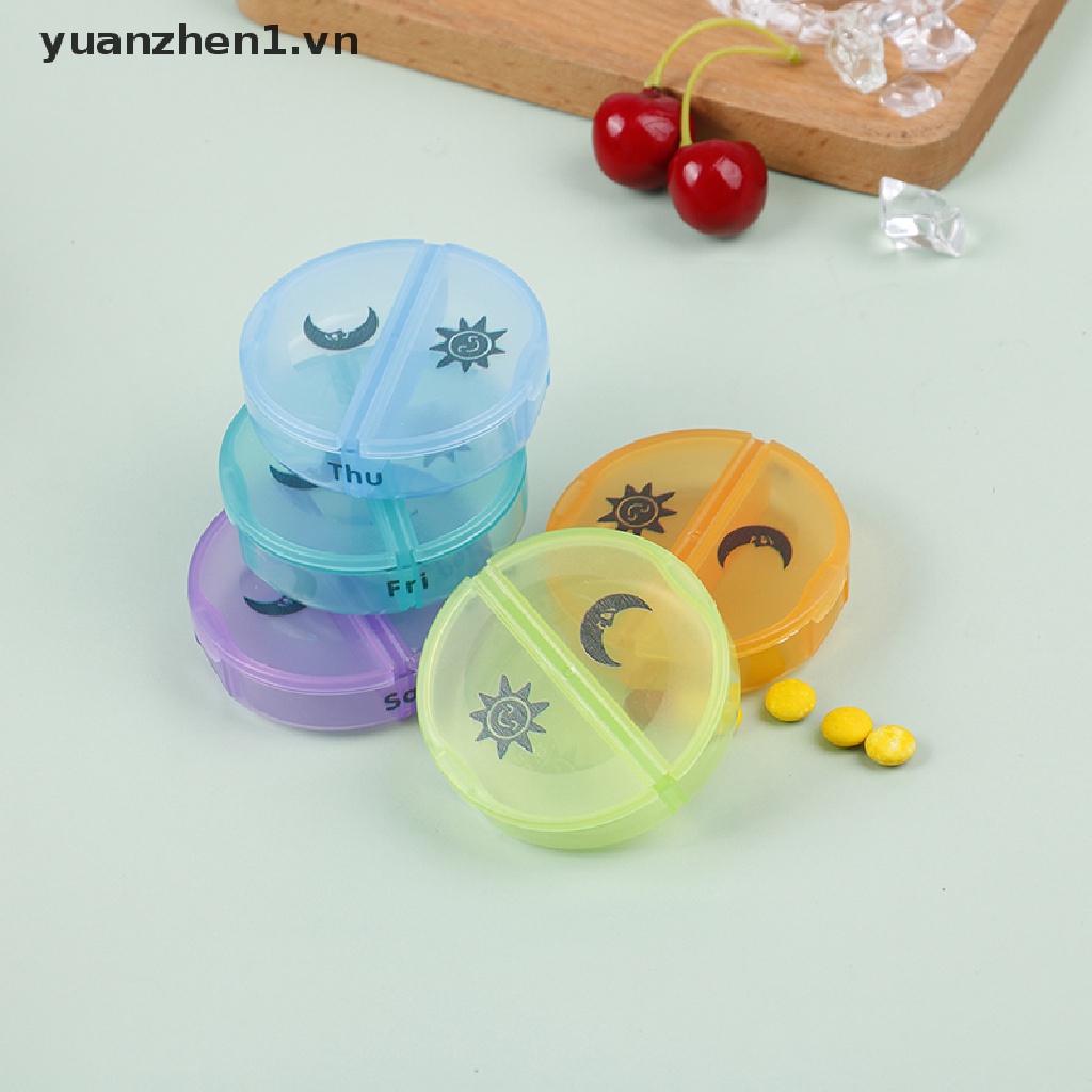 Hộp Đựng Thuốc 2 Lần Màu Đen Sức Chứa Lớn 7 Ngăn Tiện Lợi